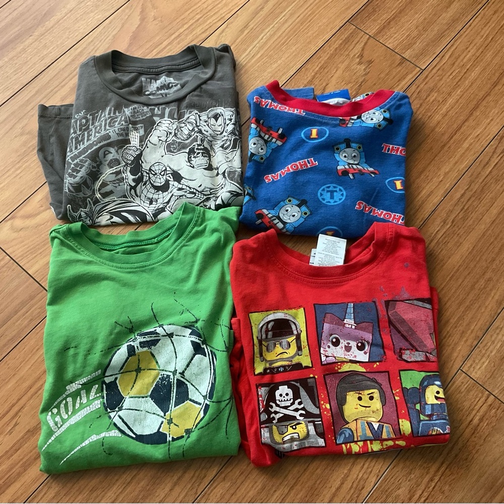 Kids Graphic Tee Bundle - Marvel, Thomas, Carter’s & LEGO Sz 4
